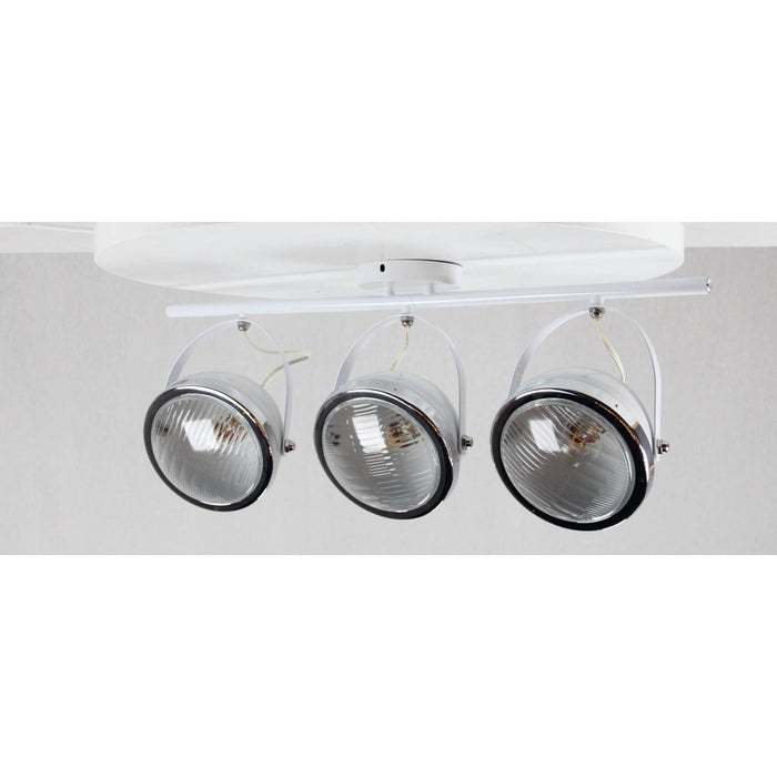 LAMP. TECHO REFLECTORA BLANCO+CROMO 3L E27 40W