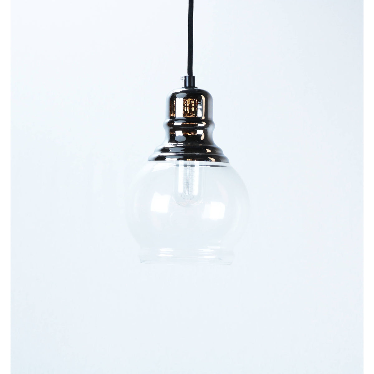 Lámpara Colgante Negro Y Cromo 1L E27 40W