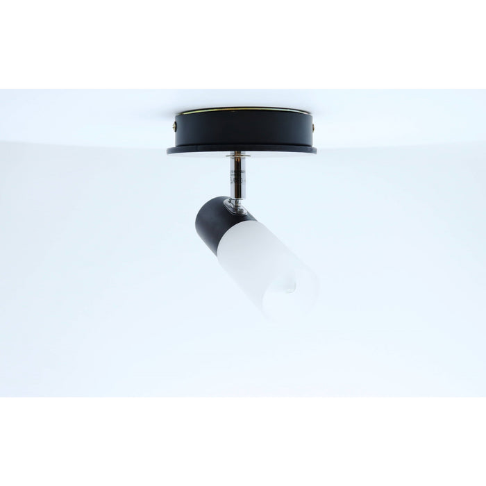 LAMP. TECHO REFLECTORA MADERA OSCURA Y CROMO 1L E14 5W