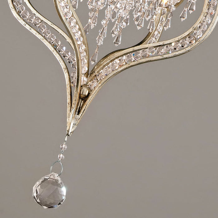 LAMP. COLGANTE CRISTAL BIJOUX PLATEADO 12L E12 60W