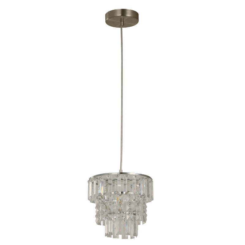 LAMP. COLGANTE NÍQUEL SATINADO 1L E27 40W