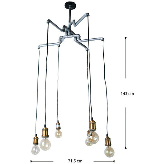 LAMP. TECHO PLATEADO 6L E27 40W