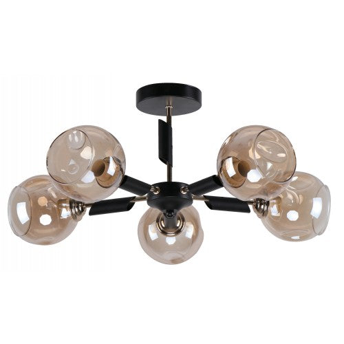 Lámpara Techo Negro 5L E27 40W