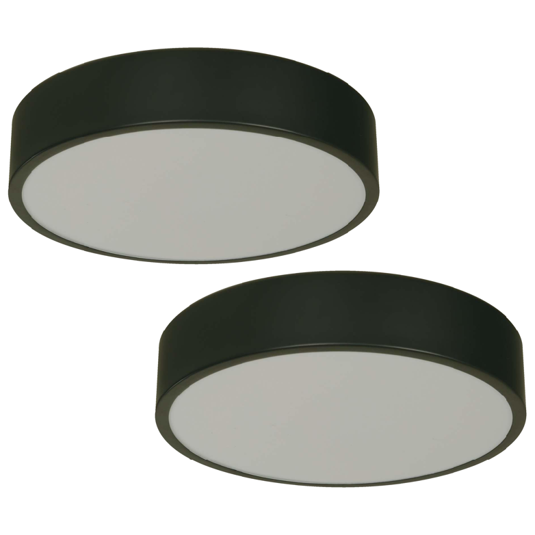 LAMP. LED TECHO NEGRO 12W 100-240V 6000K 2 PIEZAS
