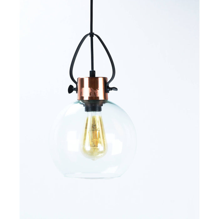 Lámpara Colgante Negro Y Cobre 1L E27 40W