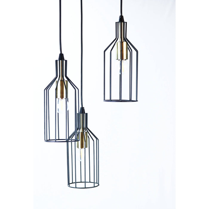 LAMP. COLGANTE NEGRO 3L E27 60W