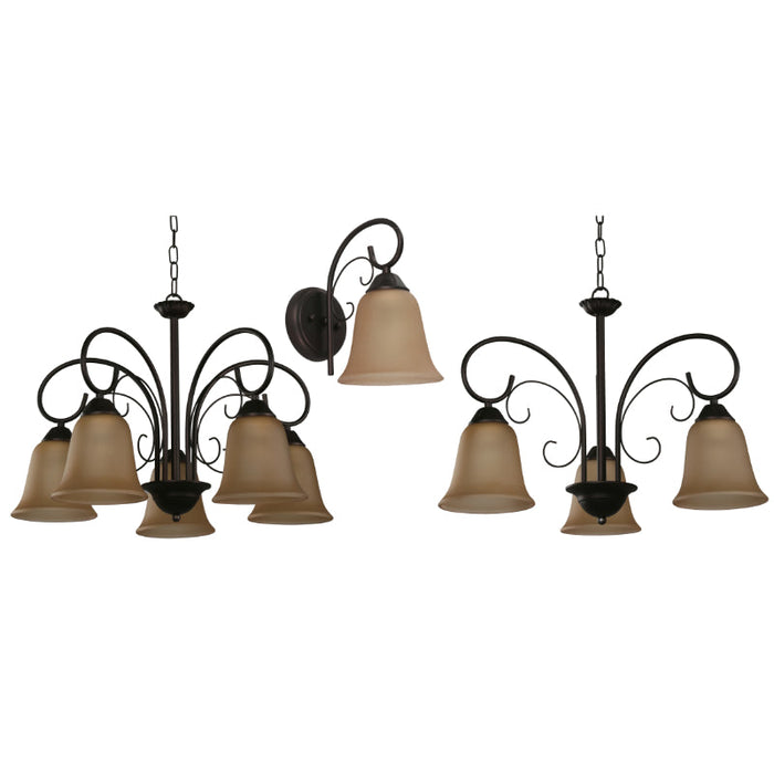 LAMP. COMBO TECHO Y PARED BRONCE E27 60W