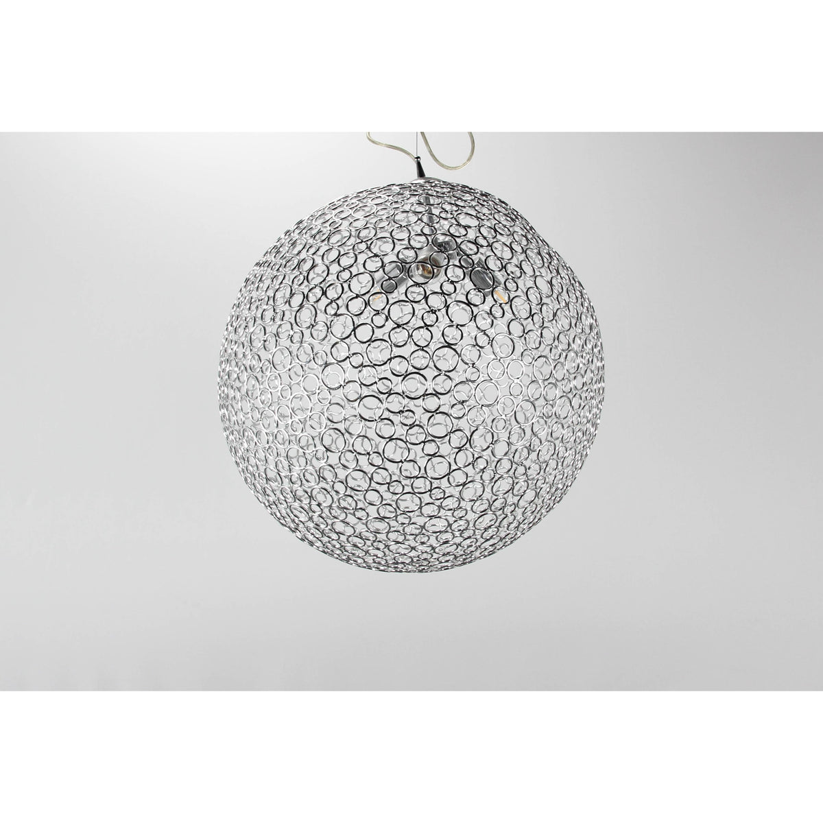 LAMP. COLGANTE PLATEADO 3L E27 60W