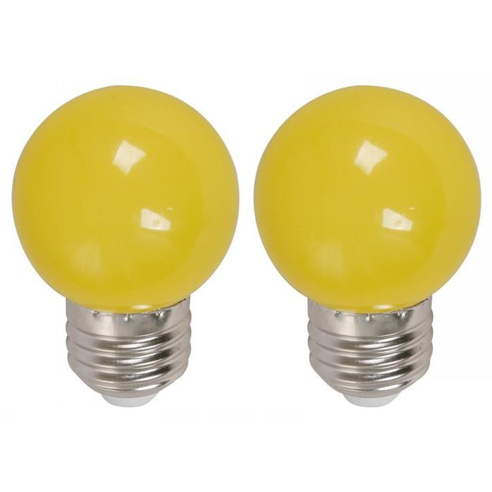 BOMBILLO LED G45 E27 1W 120V AMARILLO 2 PIEZAS