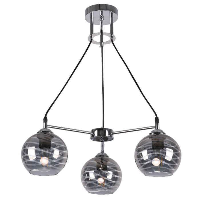 Lámpara Colgante Cromo 3L E27 60W