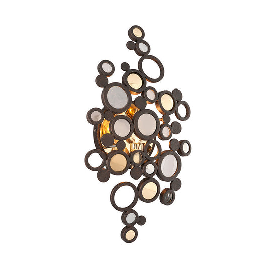 LAMP. PARED CRISTAL FATHOM MEDIANO BRONCE 2L E12 60W