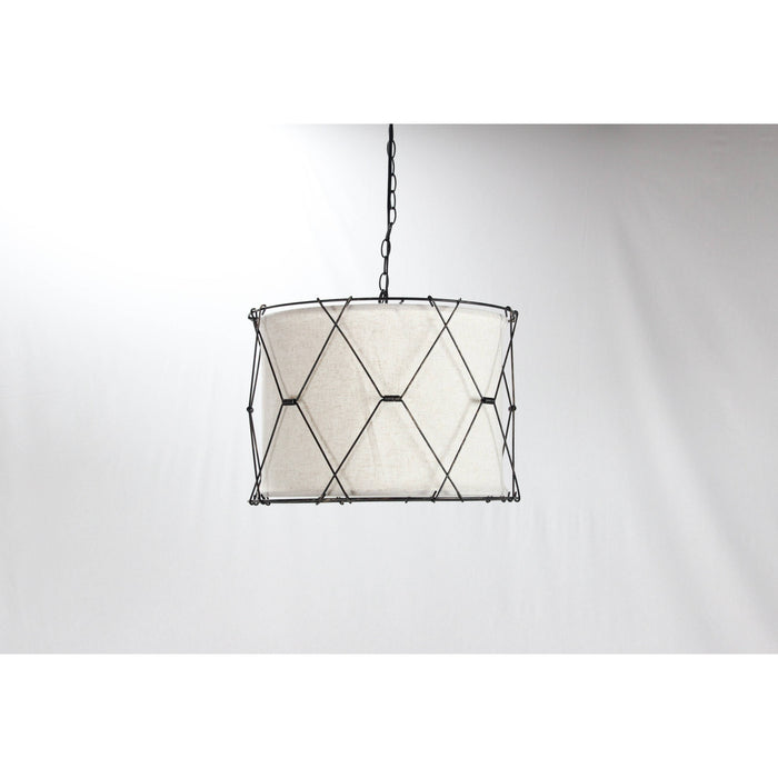 LAMP. COLGANTE NEGRO CON DORADO 1L E27 100W