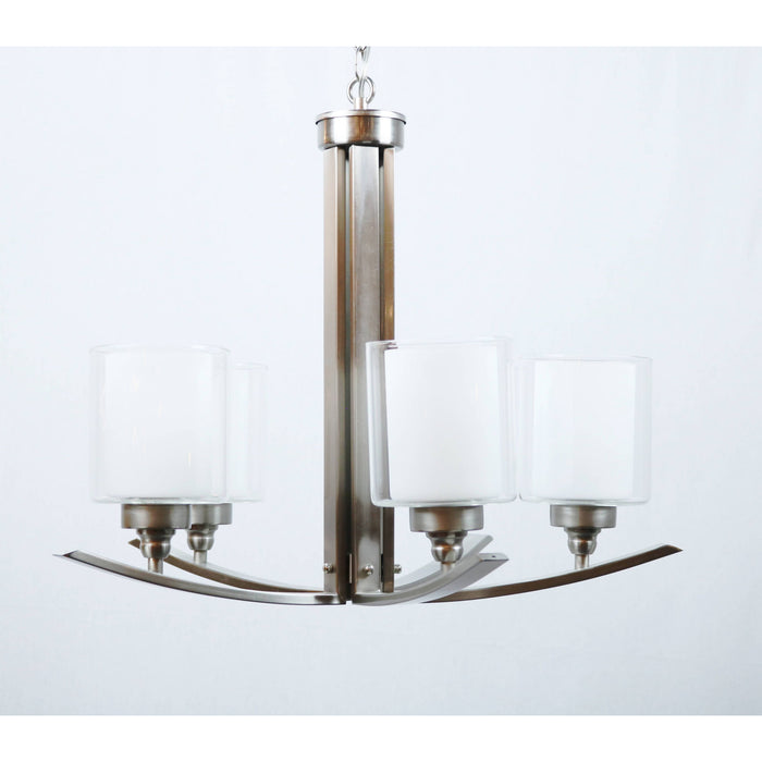 LAMP. COLGANTE NÍQUEL SATINADO 5L E27 40W