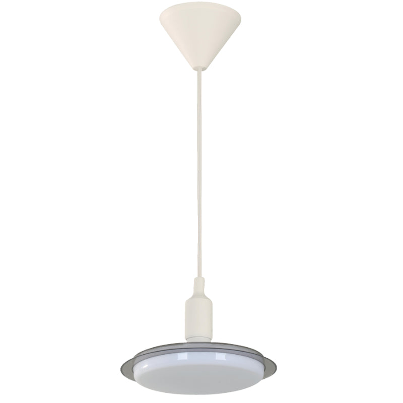 LAMP. LED COLGANTE BLANCO Y GRIS 24W 100-240V 6000K CON BASE UFO E27