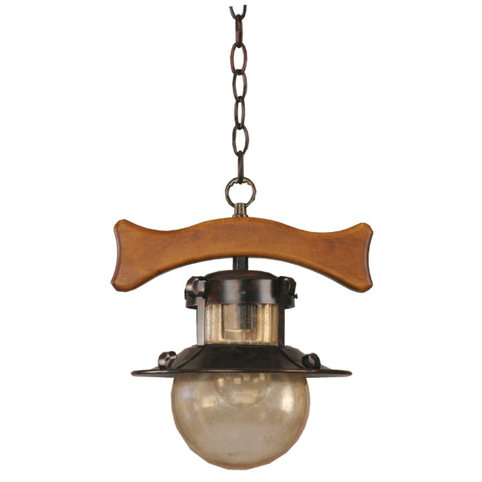 LAMP. COLGANTE MADERA 1L E27 60W