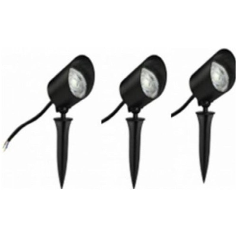 LAMP. LED EXT. ESTACA NEGRO 7W 100-240V 3000K 3 PIEZAS