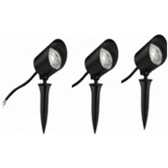 LAMP. LED EXT. ESTACA NEGRO 7W 100-240V 3000K 3 PIEZAS