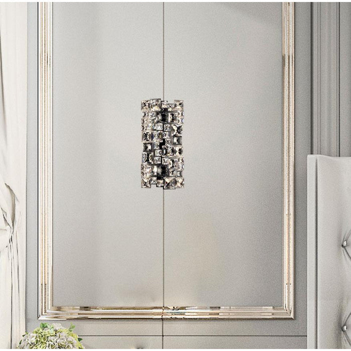 LAMP. PARED CRISTAL MOSAIX PLATEADO 2L G9 25W