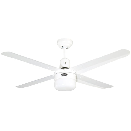 VENTILADOR DE TECHO 48" BLANCO 1L E27 60W CON CONTROL DE PARED