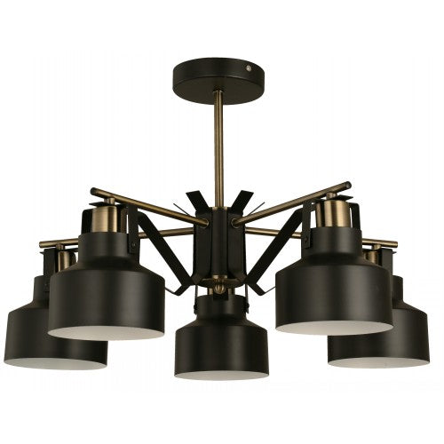Lámpara Techo Negro 5L E27 40W