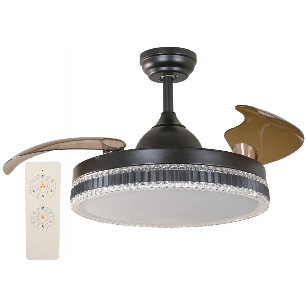 VENTILADOR LED DE TECHO NEGRO 42" 3000K/4000K/6000K CCT