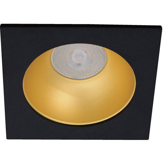 LAMP. TECHO EMPOTRABLE NEGRO Y DORADO 1L GU10 13W
