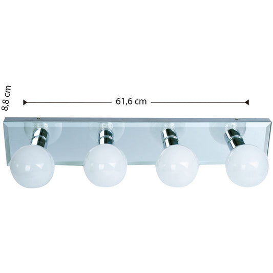 LAMP. PARED CROMO 4L E27 60W