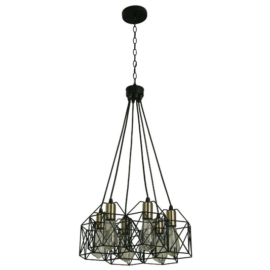 LAMP. COLGANTE NEGRO 6L E26 40W