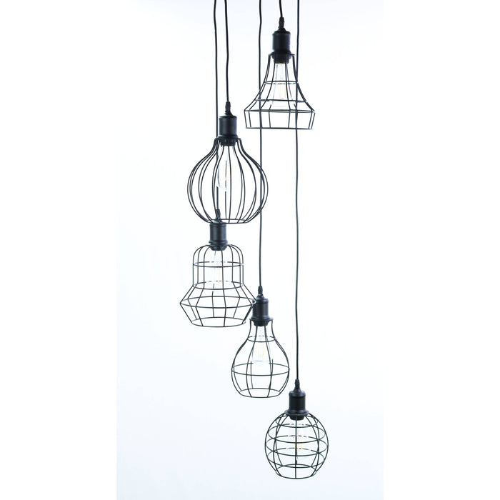 LAMP. COLGANTE NEGRO 5L E27 60W