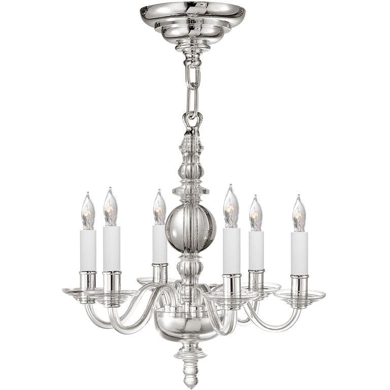 LAMP. COLGANTE CRISTAL MINI ROUND GEORGE II NIQUEL 6L E12 60W