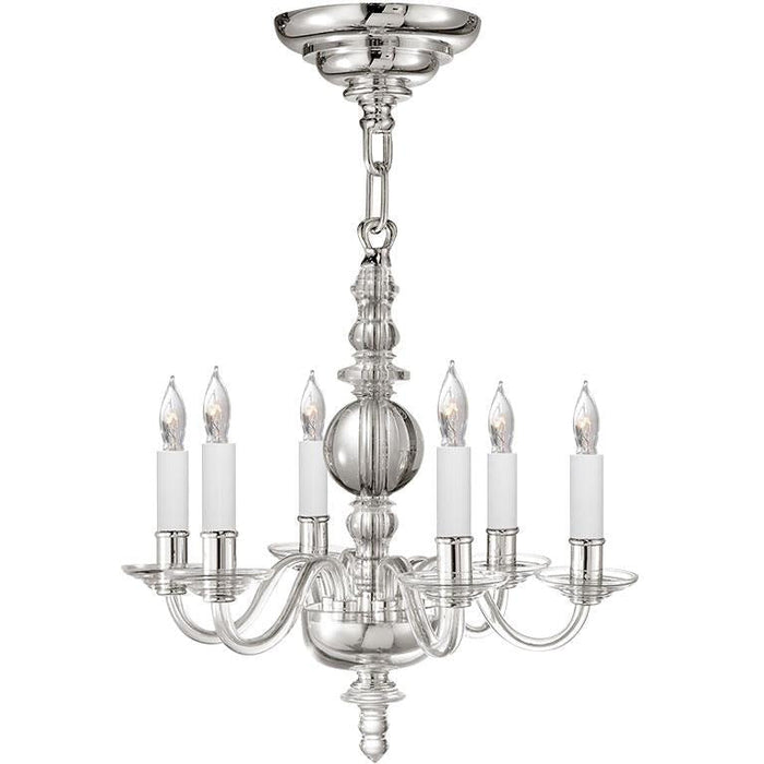 LAMP. COLGANTE CRISTAL MINI ROUND GEORGE II NIQUEL 6L E12 60W