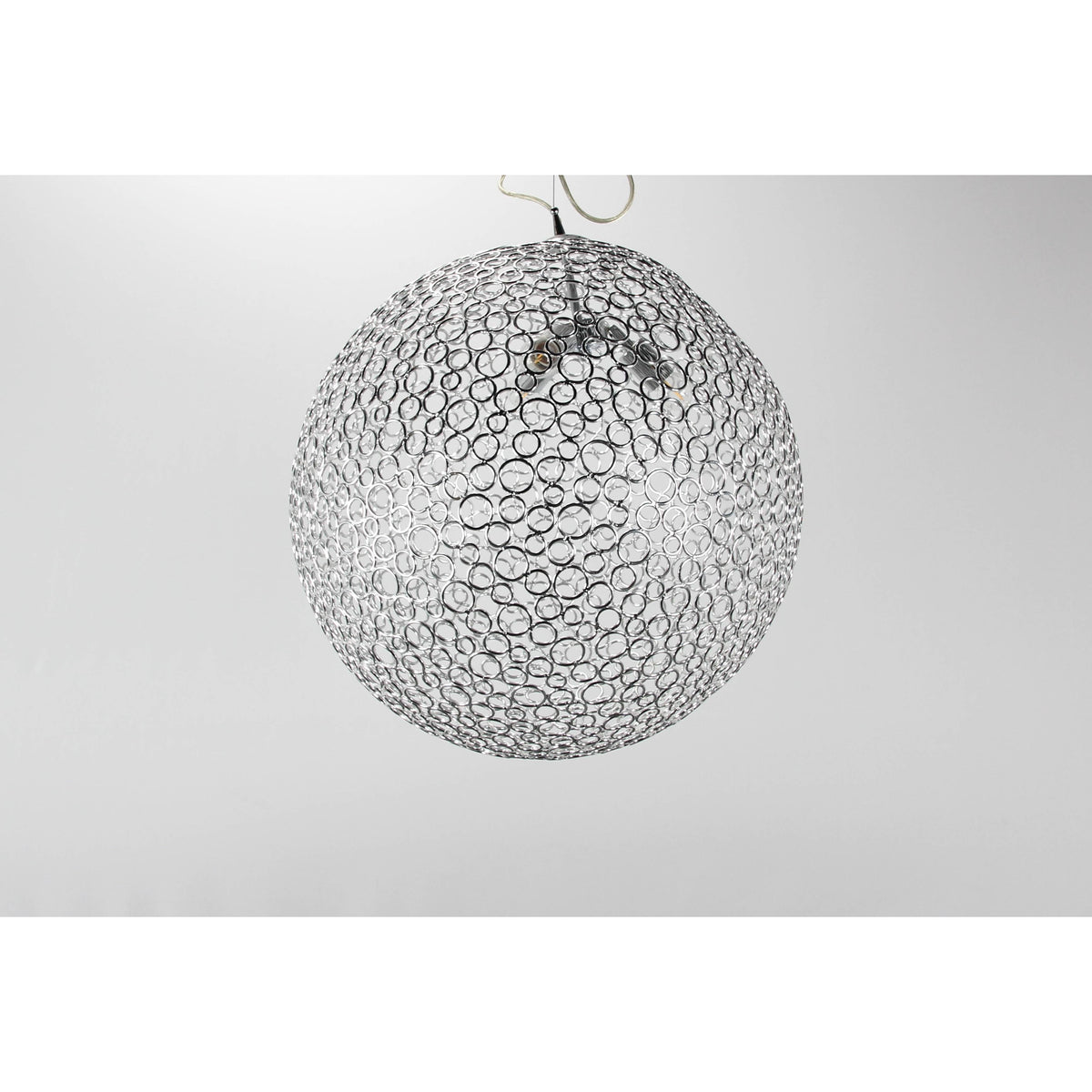LAMP. COLGANTE PLATEADO 3L E27 60W