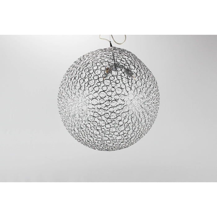 LAMP. COLGANTE PLATEADO 3L E27 60W