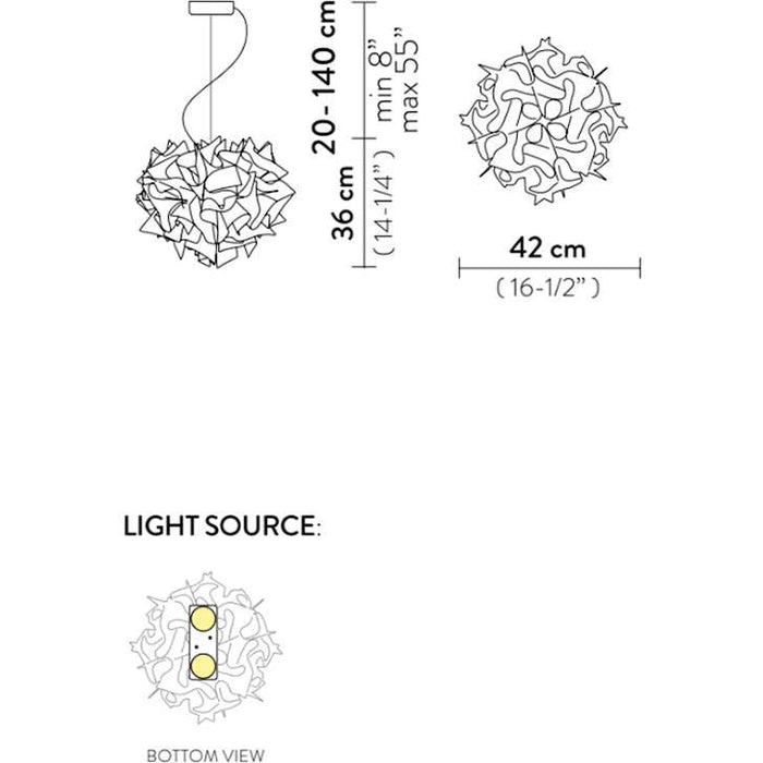 LAMP. COLGANTE VELI DORADO 2L E27 8W