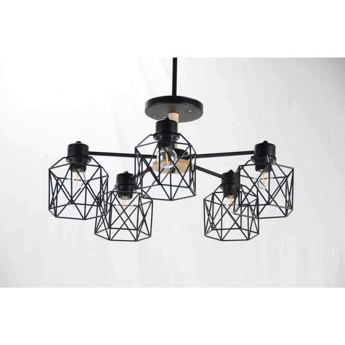 Lámpara Techo Negro 5L E27 40W