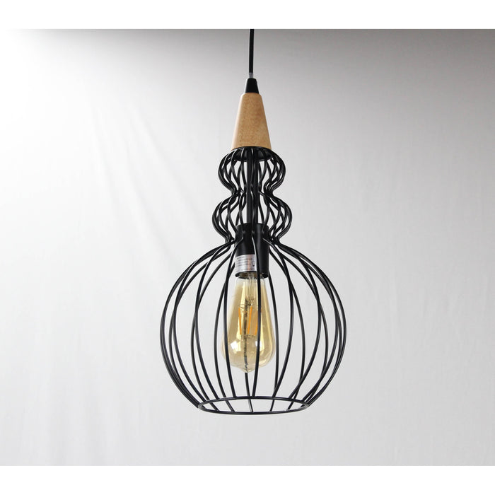 Lámpara Colgante Negro 1L E27 60W