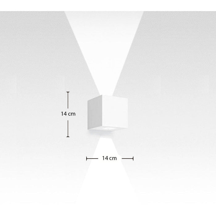 LAMP. EXT. LED PARED EFFETTO CUADRADO BLANCO 2L 3.5W 3000K