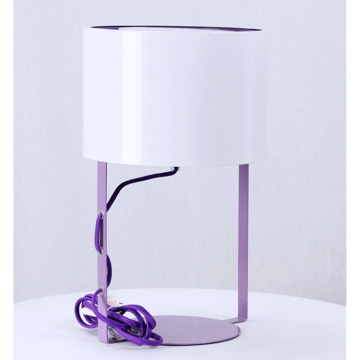 LAMP. MESA BLANCO Y PURPURA 1L E27 60W