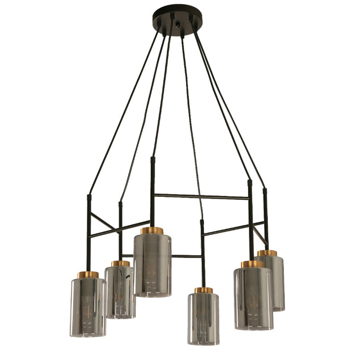 Lámpara Colgante Negro 6L E27 40W