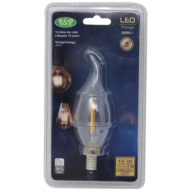 BOMBILLO LED FILAMENTO E12 2W 3000K
