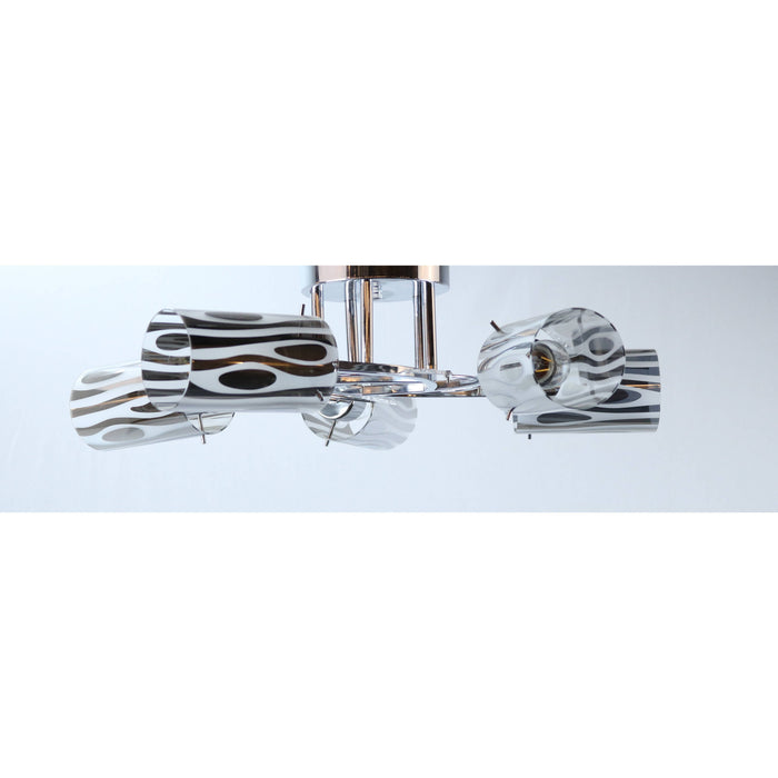 LAMP. TECHO CROMO 5L E27 60W