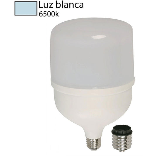 BOMBILLO LED T140 E27 50W 100-240V 6500K INCLUYE CONVERTIDOR DE ROSCA E27 A E40