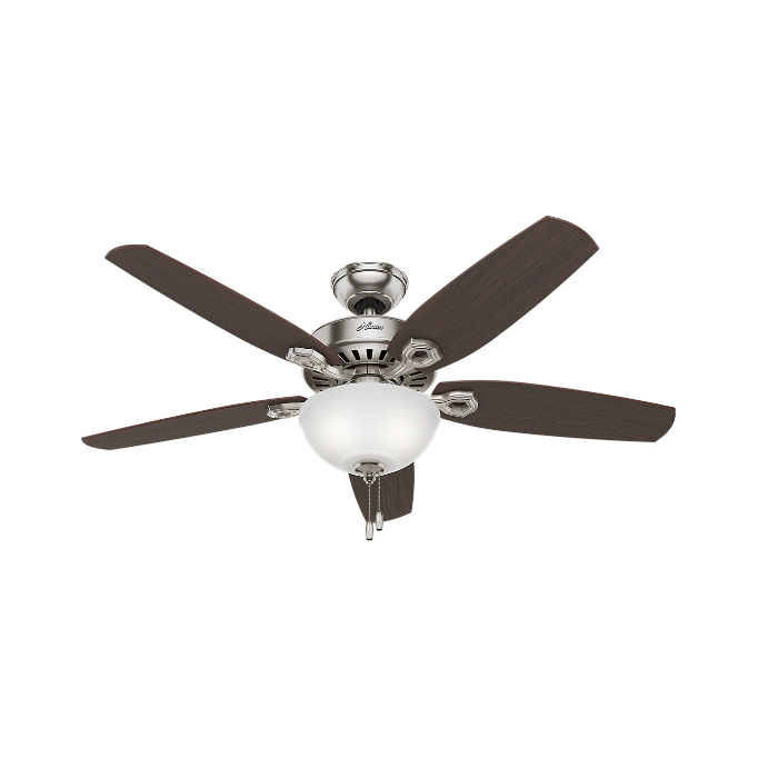 VENTILADOR DE TECHO BUILDER DELUXE NIQUEL 52" 2L E27 9W