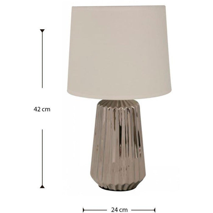 Lámpara Mesa Plateado 1L E27 60W