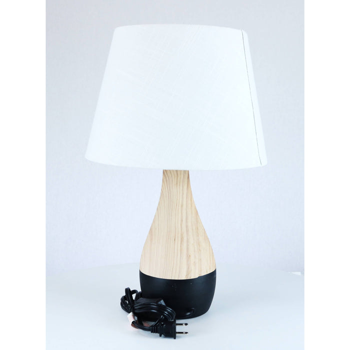 LAMP. MESA NEGRO Y MADERA 1L E27 60W