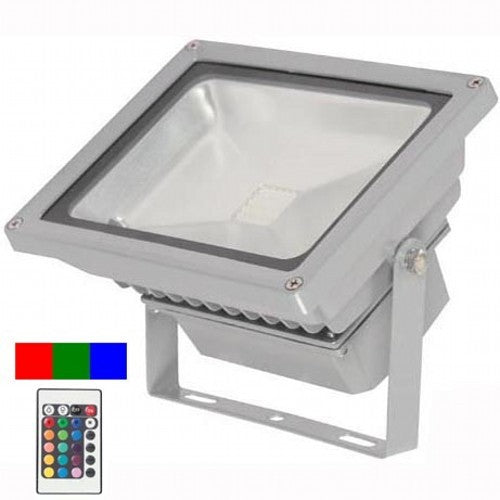 LAMP. LED EXT. REFLECTORA GRIS 20W 85-277V RGB CONTROL REMOTO