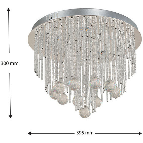Lámpara Led Techo Cromo 12W 3000K Con Control Remoto