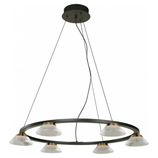 LAMP. LED COLGANTE NEGRO 24W 100-240V 3000K