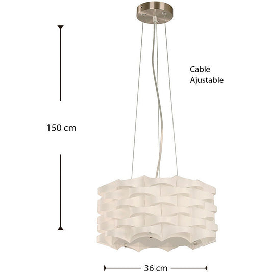 LAMP. COLGANTE NÍQUEL SATINADO 2L E27 10W (BOMBILLO INTELIGENTE INCLUIDO)