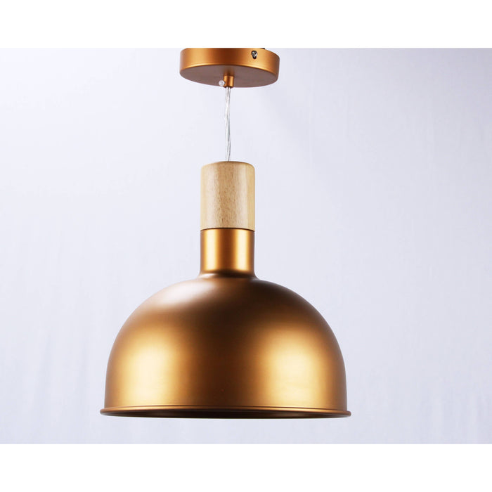 LAMP. COLGANTE DORADO 1L E27 60W